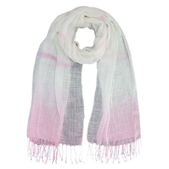 Ombre Long Scarf Wrap With Fringe - Picture 5 of 8